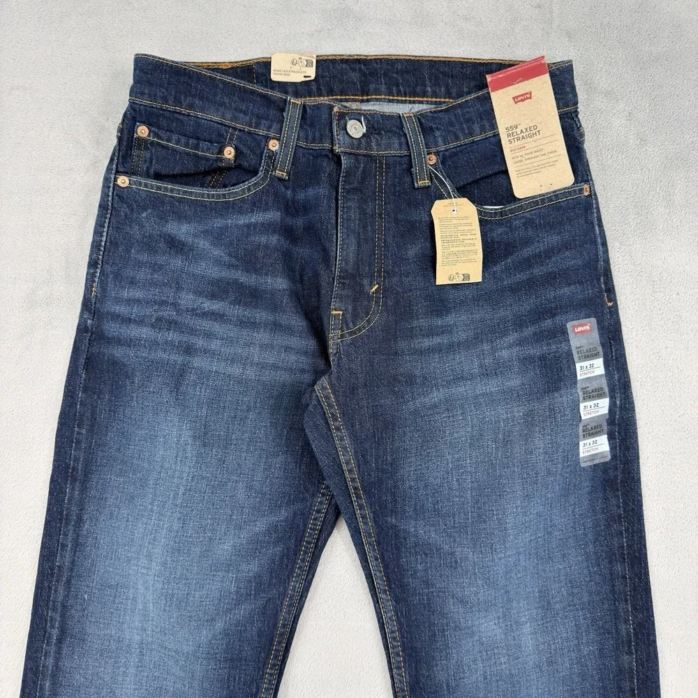 Levi's 559 Jeans Men's W31 L32 Relaxed Straight Loose Through Blue Denim NWT